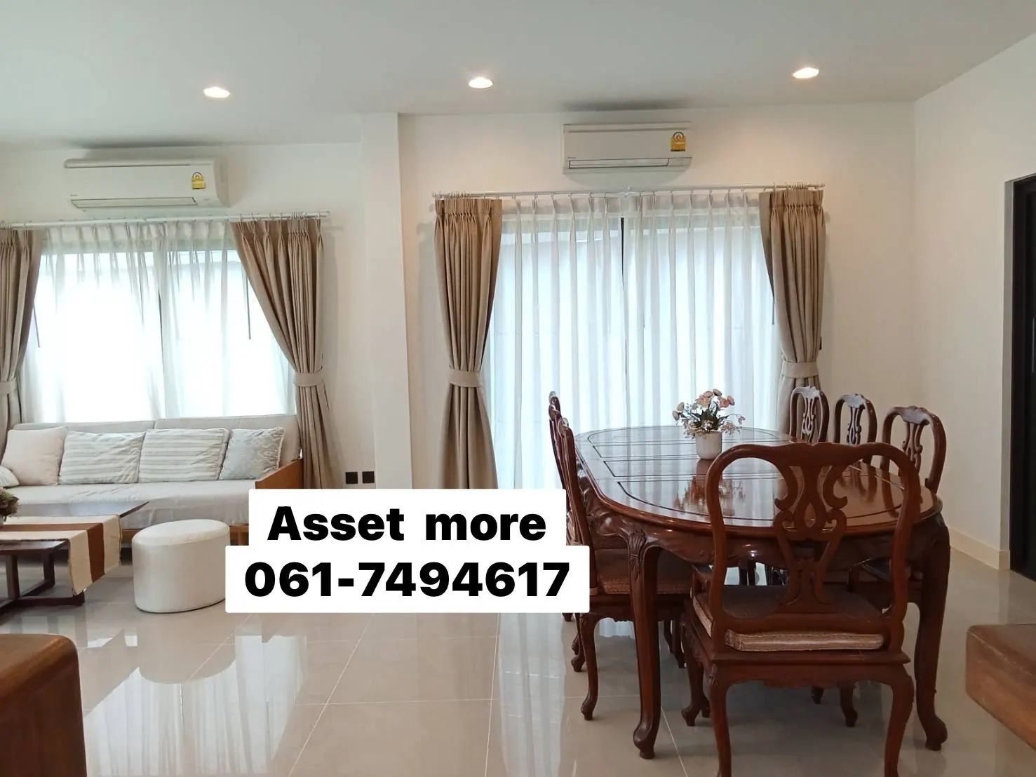 ให้เช่าบ้านเดี่ยว เศรษฐสิริ กรุงเทพกรีฑา บ้าน 2 ชั้น ขนาด 65 ตร.ว. พื้นที่ใช้สอย 193 ตร.ม. บ้านทิศใต้ แขวงหัวหมาก เขตบางกะปิ กรุงเทพมหานคร