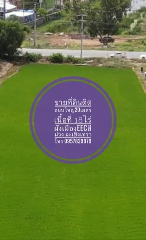ขายที่ดิน ติดถนนใหญ่ 18 ไร่ ถ.ตลาดสดปองพล คลองเปรง สุวินทวงศ์ หลวงแพ่ง ลาดกระบัง ฉะเชิงเทรา