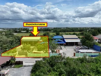 โกดัง + พื้นที่โรงงาน ขาย ที่ดินปูคอนกรีตแล้วพร้อมสิ่งปลูกสร้าง 1 ไร่ บางเลน นครปฐม ผังเมืองสีชมพู!!