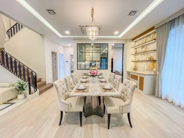 LV53522 ให้เช่า บ้านเดี่ยว นันทวัน พระราม 9 – กรุงเทพกรีฑาตัดใหม่ บ้านสไตล์ฝรั่งเศสผสมผสานใกล้โรงเรียนนานาชาติชั้นนำ