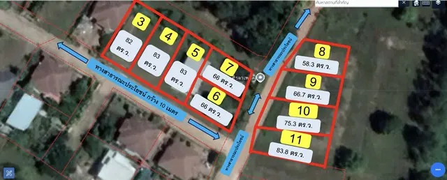 ขายถูก ที่ดินแบ่งแปลงขาย 11 แปลง ใกล้สี่แยกหนองหาน (อ.หนองหาน จ.อุดรธานี)