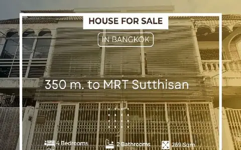 ขายทาวน์โฮม 2 คูหา ย่าน รัชดา – ห้วยขวาง 350 ม. ถึง MRT สุทธิสาร ตกแต่งสวย  Fully Furnished พร้อมอยู่