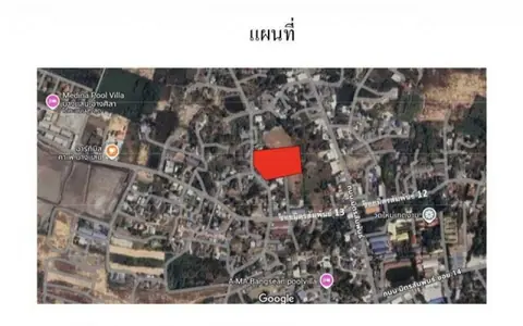 ขายที่ดินเปล่า 6-3-05.0 ไร่ หน้ากว้าง 97.00 เมตร ความลึกอยู่ที่ 122.50 มีสภาพที่ดินเสมอถนน จังหวัดชลบุรี