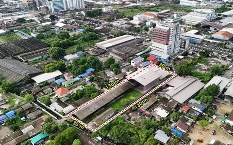 ที่ดินถนนปูเจ้าสมิงพราย พร้อมลานจอดรถและออฟฟิศ เนื้อที 986 ตารางวา