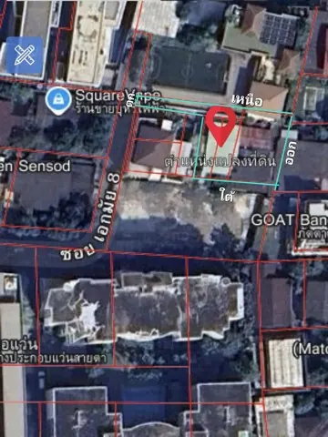 ขายด่วนที่ดินเอกมัย 8 เนื้อที่ 126 ตร.ว ผังสีน้ำตาล ย.๑๐-๘ ใกล้ถนนเอกมัยเพียง 130 ม. สภาพแวดล้อมดีเยี่ยม เหมาะพัฒนาโครงการหรือบ้านส่วนตัว