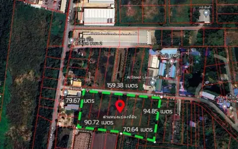 ขายที่ดินถมแล้ว แปลงใหญ่ 8-2-62 ไร่ ลาดหลุมแก้ว ปทุมธานี หน้ากว้าง 159 ม. ใกล้โรงงาน เหมาะโกดัง / คลังสินค้า / โรงงาน