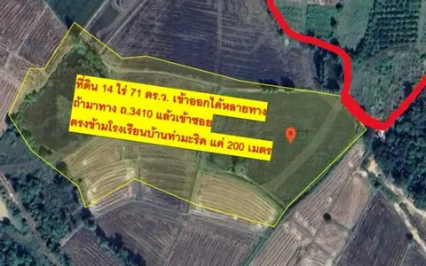 ขายที่ดินแปลงใหญ่ 14 ไร่ 71 ตร.ว. ต.กลัดหลวง อ.ท่ายาง จ.เพชรบุรี ราคาถูกเพียงไร่ละ 300,000 บาท หรือ ยกแปลง 3,990,000 บาท