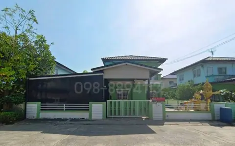 ขายบ้าน 2 ชั้น บ้านสวนศรีปทุม หนองเสือ คลอง 11 ปทุมธานี เนื้อที่ 63 ตรว 3นอน 2น้ำ ต่อเติมโรงรถแล้ว